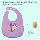 Cartoon Silicone Kids Bib Waterproof Baby Feeding Adjustable Apron (Purple)