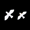 2X Stylish White Peace Dove Shirt Collar Buckle Bird Brooch Pin Xmas Gift L