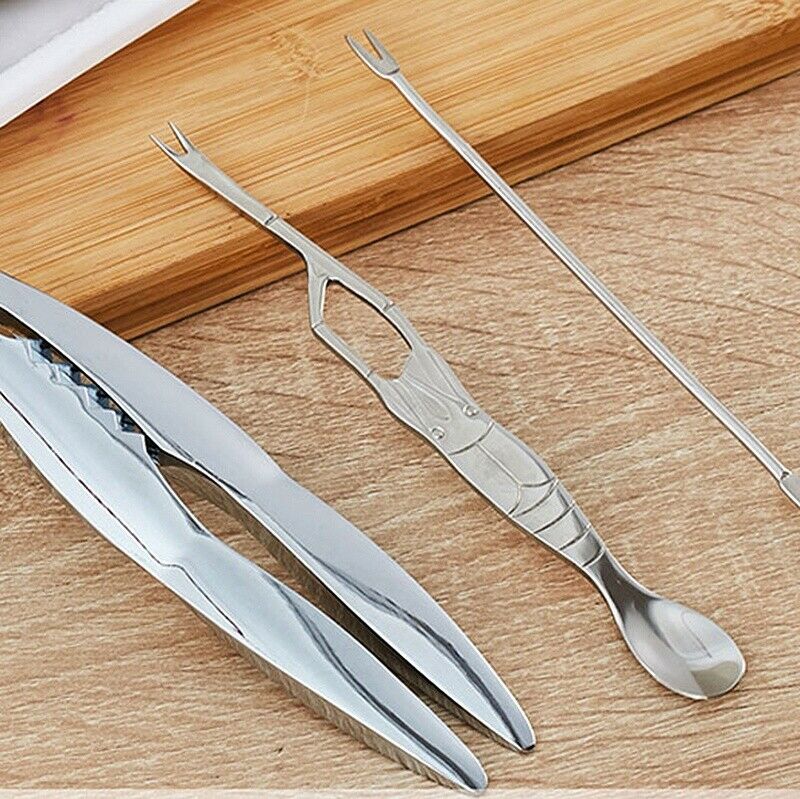 Seafood Crackers Picks Spoons Stainless Steel Crab Peel Shrimp Tool Lobster U2J2