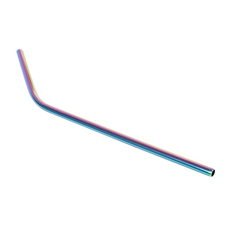 8 Pack - Stainless Steel Coloured Reusable Straws - Includes 2 Long Cleanin M4Y2