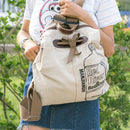 Cotton And Linen Backpack Female Korean Version Of The Graffiti Leisure Tra