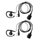 2x 2 Pin G-Shape Headset Inline PTT Mic Earphone Earpiece for Two Way Radio