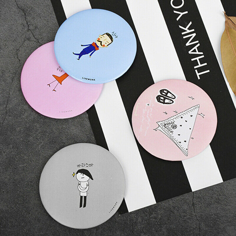 5pcs Hand Small Mini Mirror Cermin Makeup Cartoon Pocket Mirror mak JR