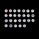 200 pcs 7 mm Colorful Round Spacer Beads with Colored Letters F9P6