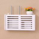 Wireless Wifi Router Storage Box Wood-Plastic Shelf Wall Hangings Bracket C A3W5