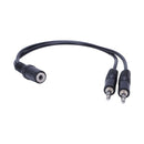 Black 3.5mm female to 2 of 3.5mm Male Audio Splitter Cable for speakers or  U9A1