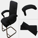 2x Arm Rest Cover Computer Chair Armrest Cover with Zipper Office Black