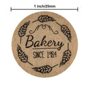 500PCS/Roll Kraft Bakery Wheat Since 1984 Handmade Stickers Tags Cookies Pa A9F3