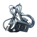 2 USB Adapter Socket Car Dashboard Mounted Extension Cable