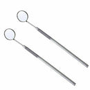 2 PCS Illuminating Stainless Steel Mouth Mirror Dental Instrument Reflector Care