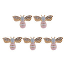 10x Mixed Alloy Bee Rhinestone Embellishment Decorative Flatback Buttons 25mm