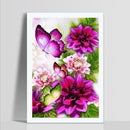 DIY Full Drill Round Diamond Painting Butterfly Embroidery Kits Needlework