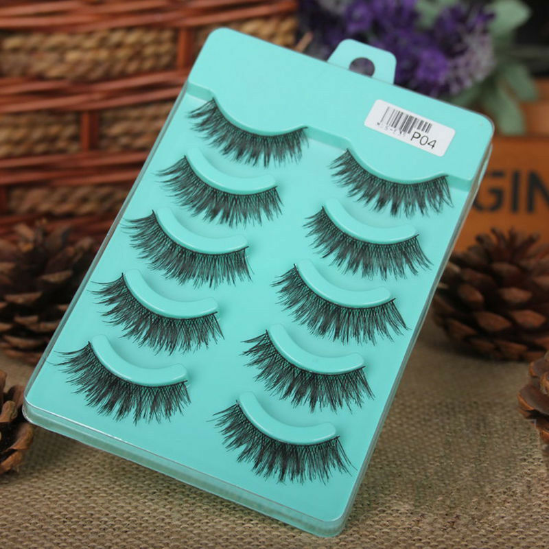 5Pairs Hot Natural Eye Lashes Handmade Messy Natural Cross False Eyelashes USA