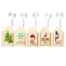 1 Set 5 Pcs Christmas Decorations Ornaments Christmas Print Wooden Notes Fo M7F6