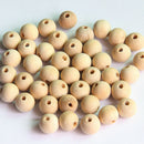 100pcs Wooden Round Big Large Wood Ball Beads Unpainted Unfinished Natural