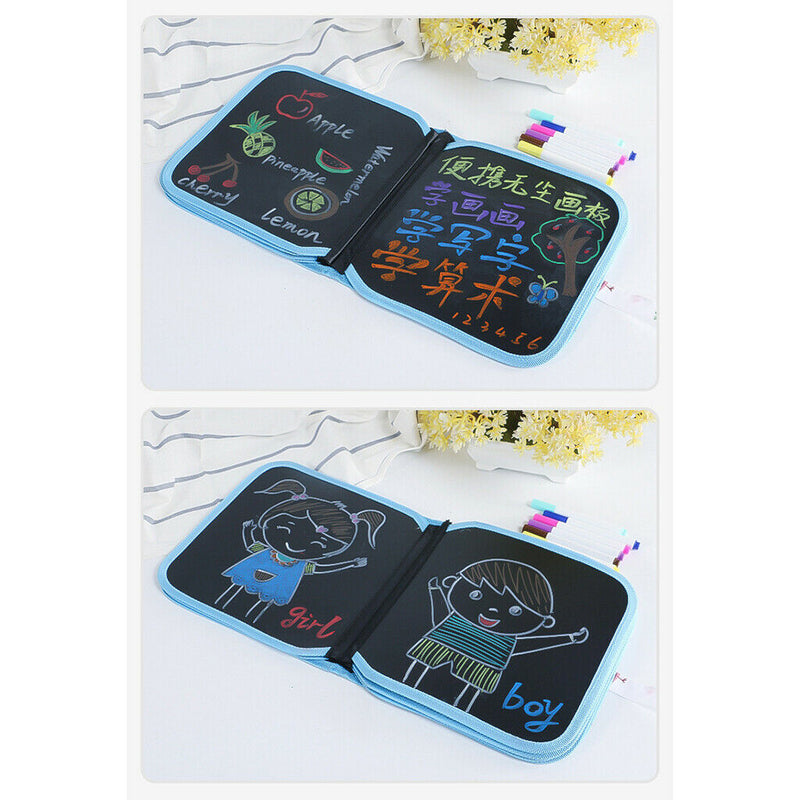 Erasable Drawing Pad Doodle Writing Board for Kids Toddler 12Pcs Pens