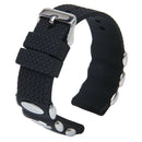 Punk Black Silicone Rubber Bracelet Band Metal Stud insert 24mm Waterproof B5E2