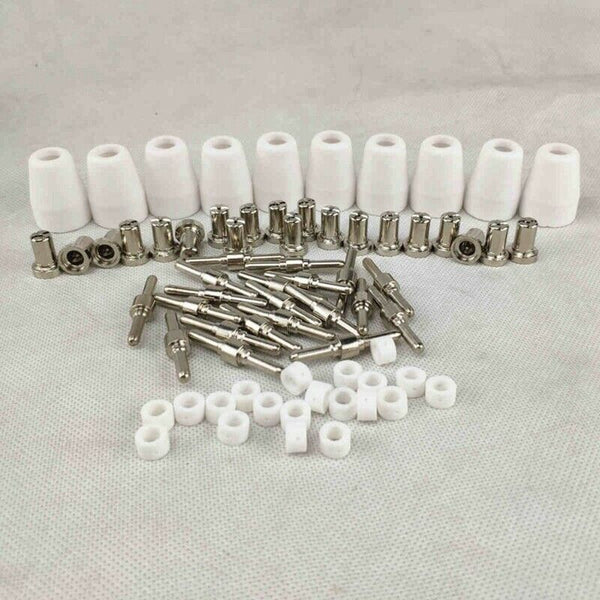 70Pcs Plasma Cutting Torch Consumable Cutting Extended Long Shield Cup Swir T4B2
