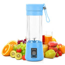380ml USB Rechargeable Juice Machine Blender Mixer Portable Juicer (Blue) A