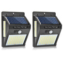 2pcs 100LED Solar Power Motion Sensor Wall Light Outdoor Garden Yard Lamp