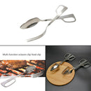8/10 Inch Stainless Steel Scissor Fork Spoon Salad Clip BBQ Bread Tongs XUO EII
