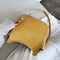 Pure Color Shoulder Handbags Leather Women Big Flap Crossbody Bags (Yellow) A