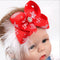 Christmas Baby Girls Toddler Bow Feather Headband Snow Flower Girl Headwear NEW.