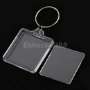 10pcs Blank Acrylic Keychains Insert Photo Plastic Keyrings Square 33mm