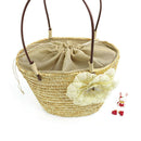 Summer Bohemian Straw Woven Women's Handbags Women's Flower Shoulder Bag La C3S8