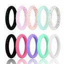 Silicone Wedding Ring, Women Silicone Ring Band, 10 Pack Colorful Couple SilC4V2