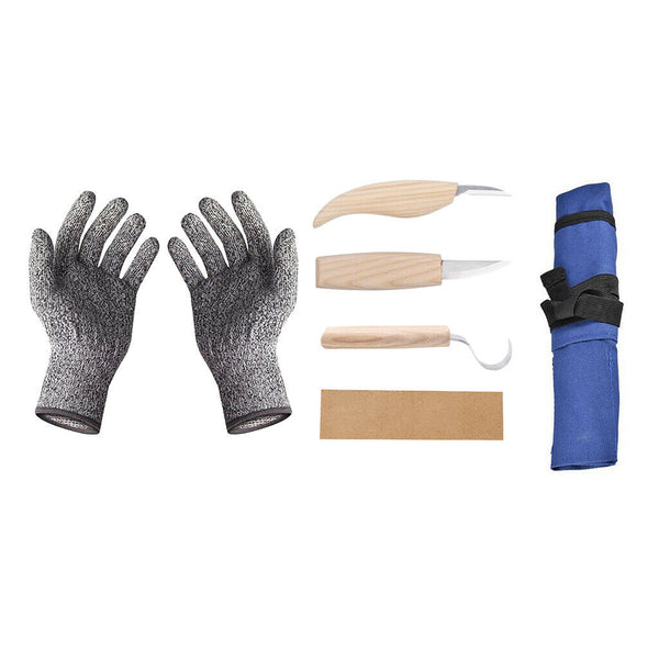 6 in 1 Wood Carving Tools Set for Spoon, Bowl, Kuksa Cup Or General Woodwork -