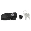 Cabinet Black Coated Metal Hasp Latch Toggle Lock w Two Keys V5A6