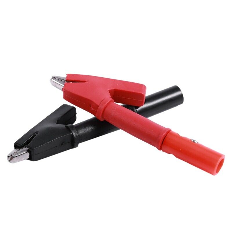Pair Insulated Alligator Clip Test Lead Crocodile Clamps with Banana Plug P7L2