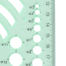 Green Plastic Students Rectangle Shape Drawing Circle Template Geometric Rul^