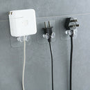 Clear Plastic Power Plug Socket Hook Holder Bag Hang Home Wall Decals Organizer