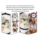 Oil Painting Wolf Dream Catcher Feather Bead Hanging Home Car Decor