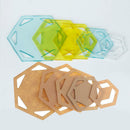 5pcs Assorted Hexagon Acrylic Quilting Templates Ruler for Patchwork Tool