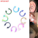 8Pcs Stainless Steel eyebrow Ring Earring Piercing Body Piercing Jewelry Gif Gw