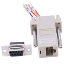 5X(RS232 DB9 Female to RJ45 Female F/F Modular Adapter Connector I1Y5)