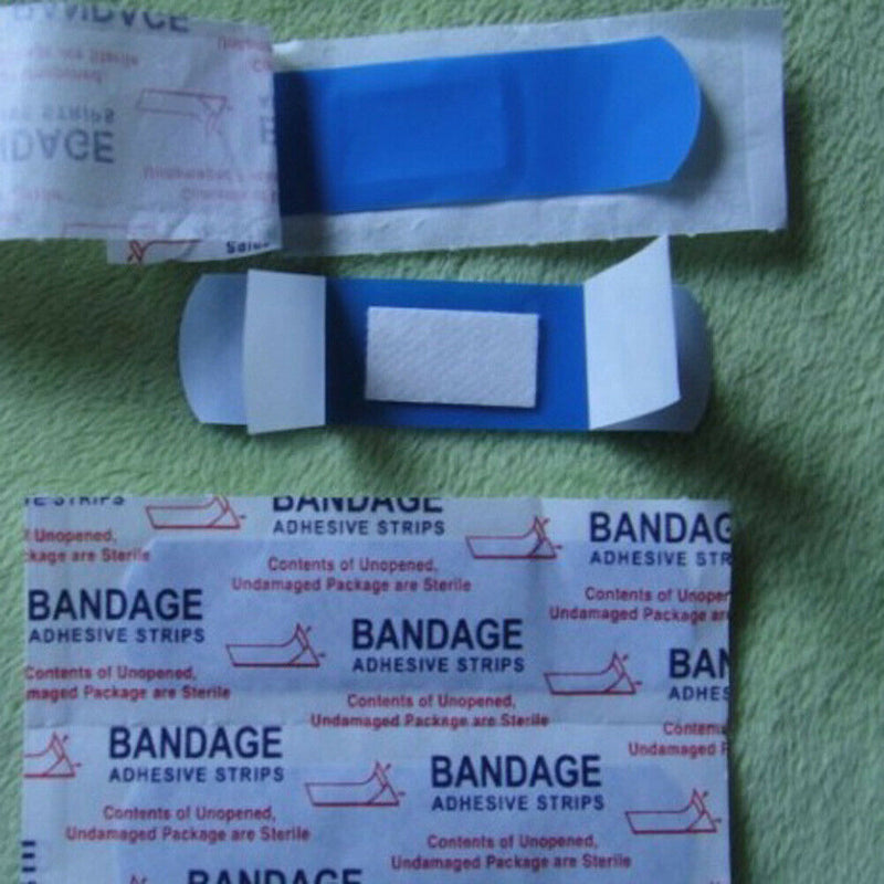 100pcs Waterproof Band Aid Blue Metal Detectable Bandage For Wounds