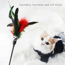 1Pcs Pet Soft Colorful Feather Bell Rod Cat Kitten Playing InteractiveSEAU