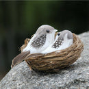 Artificial Foam Feathered Birds with Hay Nest & Eggs Ornaments, DIY Craft for
