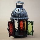 European Metal Moroccan Candle Holder Votive Candlestick Home Decor Black A