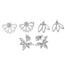 3 Pairs Lotus Flower Earrings Jackets For Women Girls Simple Chic Ear Stud