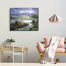 Painting By Numbers Kit DIY Rural View Hand Painted Canvas Oil Art Picture