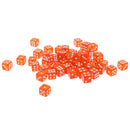 50Pcs 6-Sided Dice D6 Polyhedral Dice 12mm for  Orange