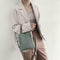 Stripe Messenger PU Leather Crossbody Handbags Women Shoulder Bags (Green) A
