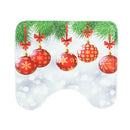 3pcs Christmas Red Ball Toilet Seat Cover Bathroom Mat Non-slip Carpet Mat