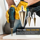3pcs/set Metric Woodworking Twist Drill Bit Step Drills for Drilling Holes