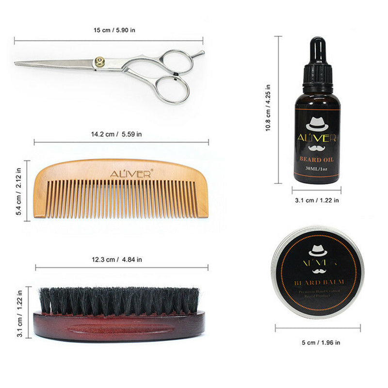 Beard Grooming Travel Kit Oil Balm Scissors comb Mini bag Men Mustache Care Kit